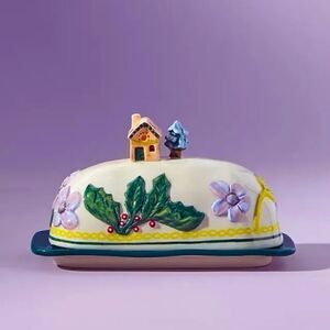 Nathalie Lete holiday butter dish NWOT